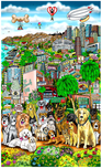 Charles Fazzino 3D Art Charles Fazzino 3D Art Every Dog has Its Day in LA (DX)